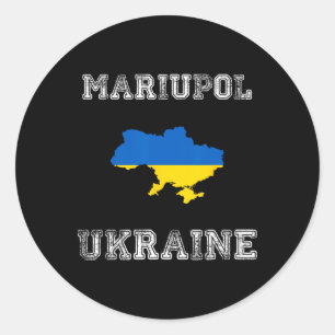 Adesivo Bandeira Angustiada da Ucrânia Orgulho de Mariupol