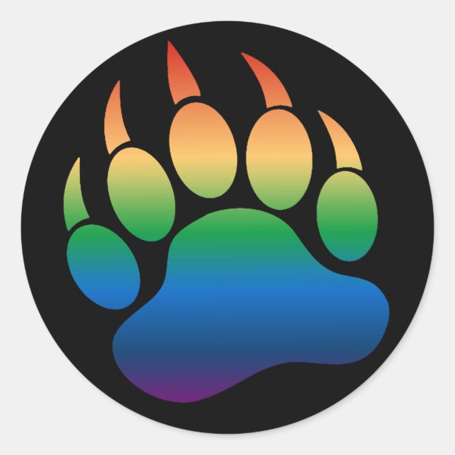 Adesivo Bandeira Arco-íris Gradiente Pata / Garra de Urso  (Frente)