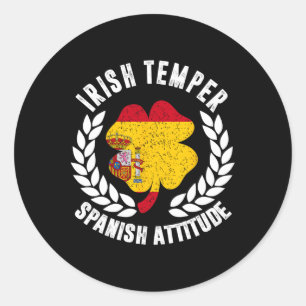 Adesivo Bandeira Atitude Espanhola Temperamento Irlandês S