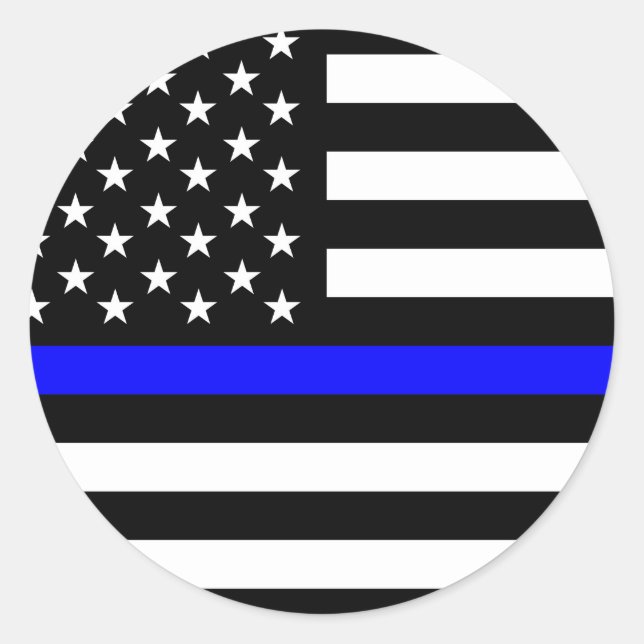 Adesivo bandeira azul-fina da polícia eua estados unidos a (Frente)