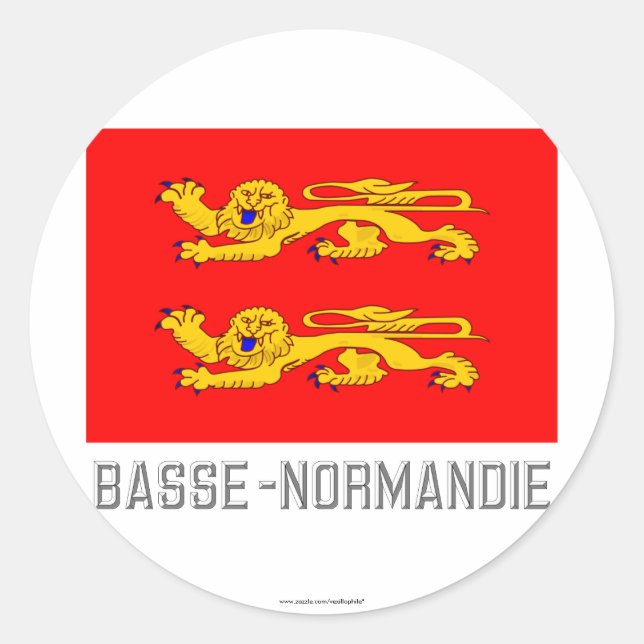 Adesivo Bandeira Basse-Normandie com nome (Frente)