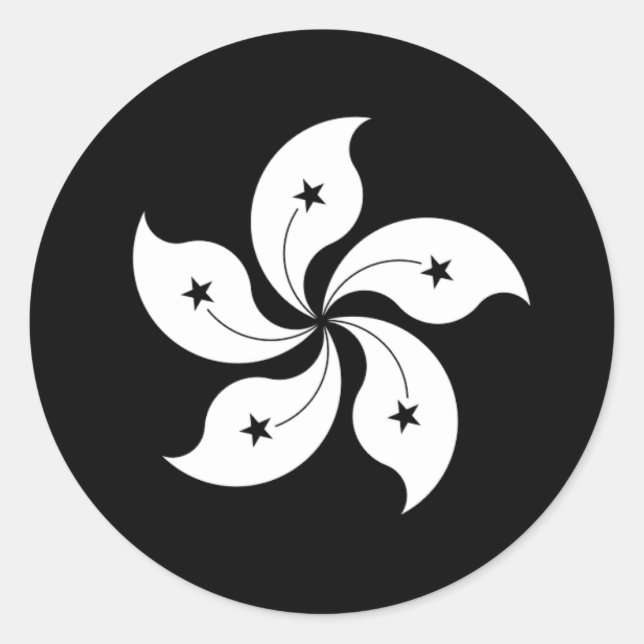 Adesivo bandeira Bauhinia preta (Frente)