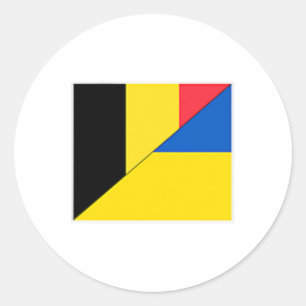Adesivo Bandeira Bélgica Ucrânia Nacionalidade Belga Ucran