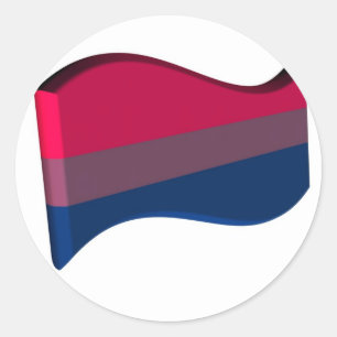 Adesivo Bandeira bissexual ondulada do orgulho 3D
