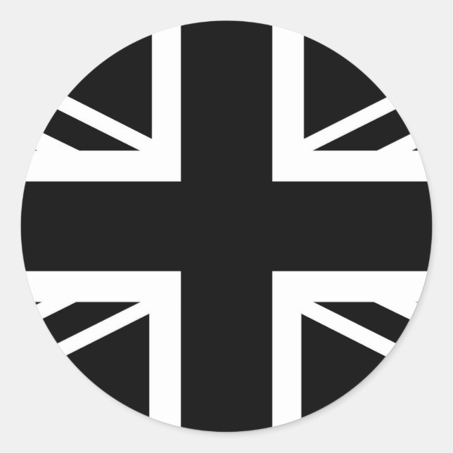Adesivo Bandeira BLack & White Classic Union Jack British( (Frente)