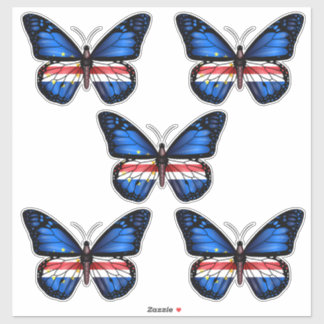 Adesivo Bandeira Borboleta de Cabo Verde