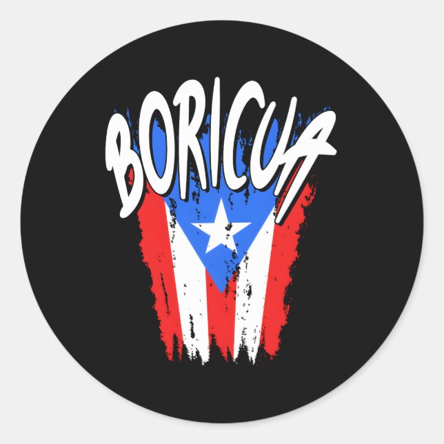 Adesivo Bandeira Boricua Porto-Riquenha Afetada (Frente)