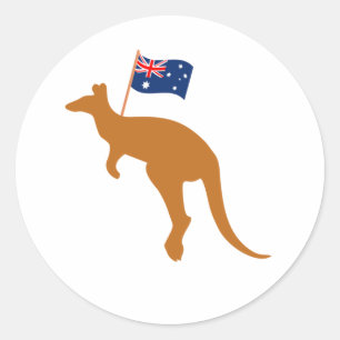 Adesivo bandeira branca kangaroo australia