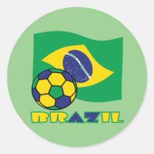 Adesivo Bandeira Brasileira Bola de Futebol Brasil