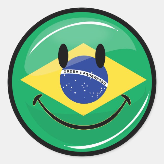 Adesivo Bandeira brasileira sorridente (Frente)