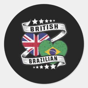 Adesivo Bandeira britânica Half British Half Brasileira