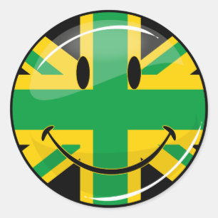 Adesivo Bandeira britânica jamaicana de sorriso lustrosa