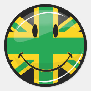 Adesivo Bandeira britânica jamaicana de sorriso lustrosa