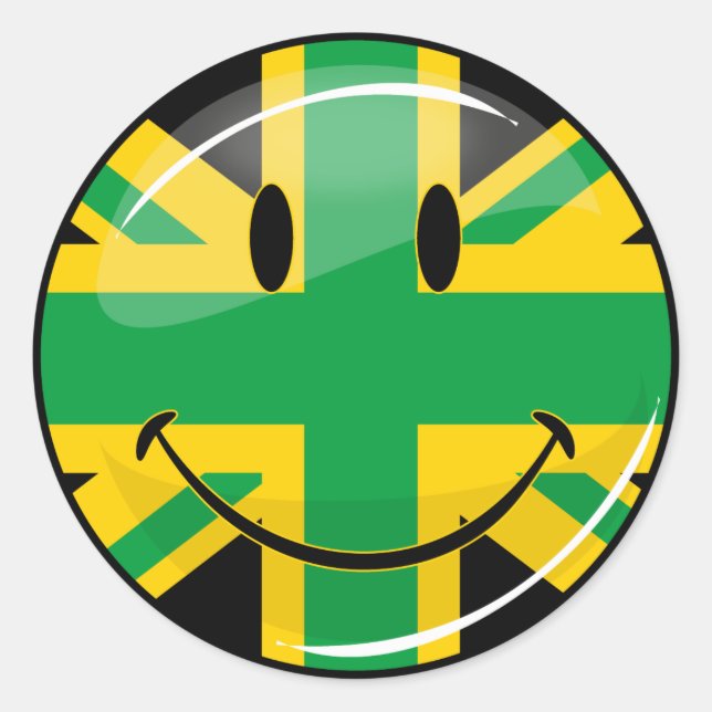 Adesivo Bandeira Britânica jamaicana sorridente (Frente)