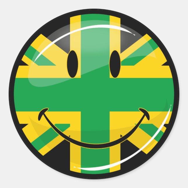 Adesivo Bandeira Britânica jamaicana sorridente (Frente)
