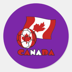Adesivo Bandeira Canadense com Bola de Futebol