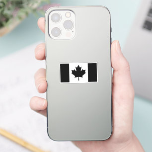 Adesivo Bandeira canadense no Design gráfico preto