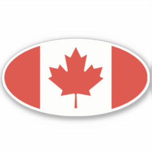 Adesivo Bandeira Canadense Oval