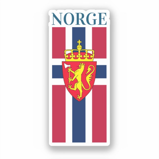 Adesivo Bandeira/Casaco de armas da Noruega (Frente)
