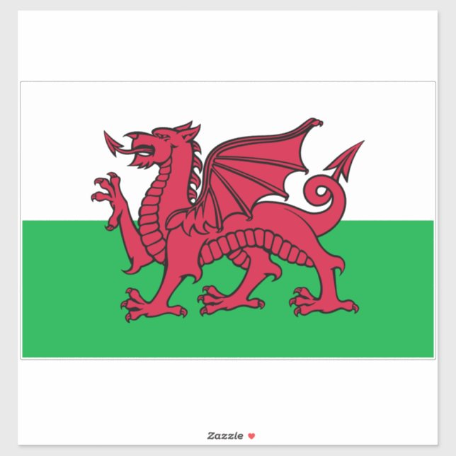 Adesivo Bandeira Celta do Dragão Vermelho do País de Gales (Folha)