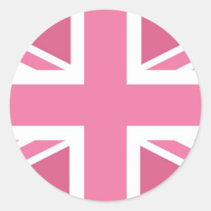 Adesivo Bandeira clássica cor-de-rosa de Union Jack