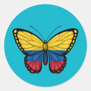 Adesivo Bandeira colombiana da borboleta