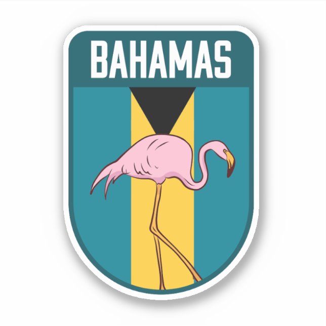 Adesivo Bandeira com chamas - Bahamas Viagem (Frente)