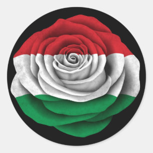 Adesivo Bandeira cor-de-rosa do Hungarian no preto