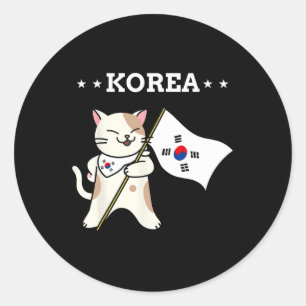 Adesivo Bandeira Coreana e Coreia do Sul do Gato