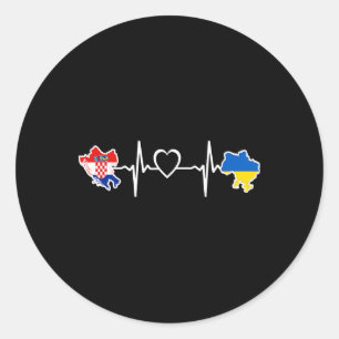 Adesivo Bandeira Croata Ucraniana - Coração de Ucrânia Cro