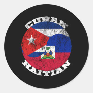 Adesivo Bandeira cubana haitiana Half Cubana Half Haitian 