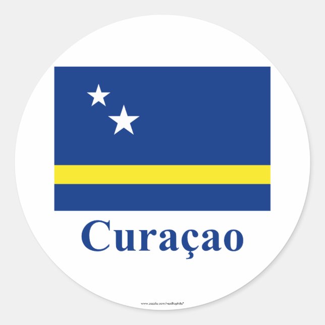 Adesivo Bandeira Curacao com nome em holandês (Frente)