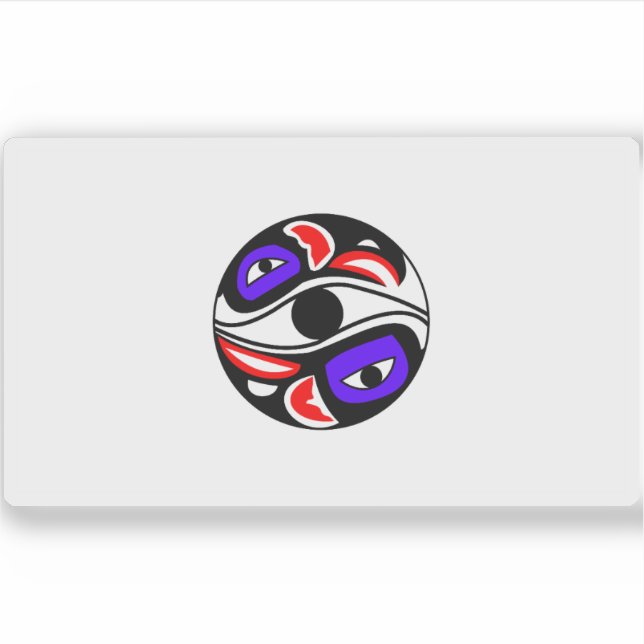 Adesivo Bandeira da aldeia organizada de Kake, EUA (Frente)