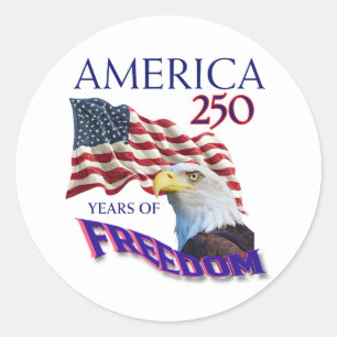 Adesivo Bandeira da América 250 Anos de Liberdade com Águi