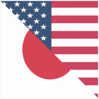 Adesivo Bandeira da América do Japão |Metade do sinalizado