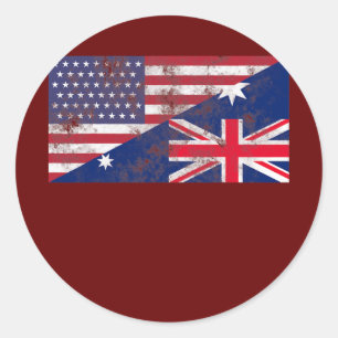 Adesivo Bandeira da Amizade Austrália e Estados Unidos
