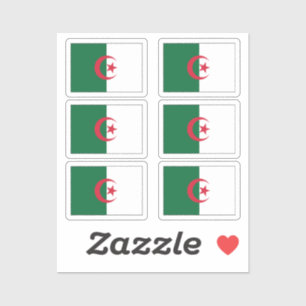 Adesivo Bandeira da Argélia - Pacote de recolha de 6
