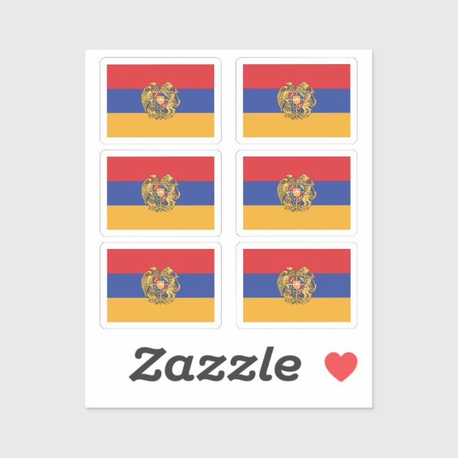 Adesivo Bandeira da Armênia Collection pack de 6 (Folha)