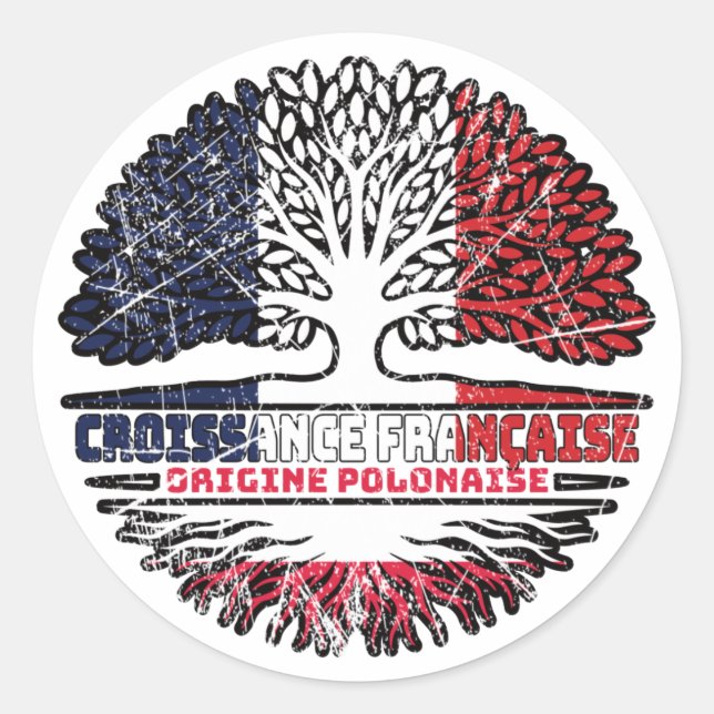 Adesivo Bandeira da Árvore Francesa Polônia Polonesa (Frente)