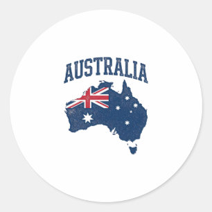 Adesivo Bandeira da Austrália Mapa Gráfico Antigo Maltrata