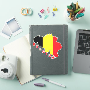 Adesivo Bandeira da Bélgica no Mapa do País
