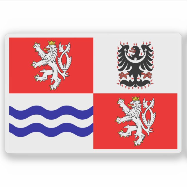 Adesivo Bandeira da Boêmia Central, República Checa (Frente)