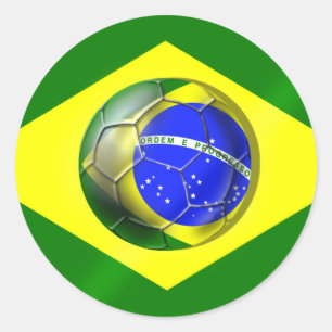 Adesivo Bandeira da bola de futebol de Brasil Futebol