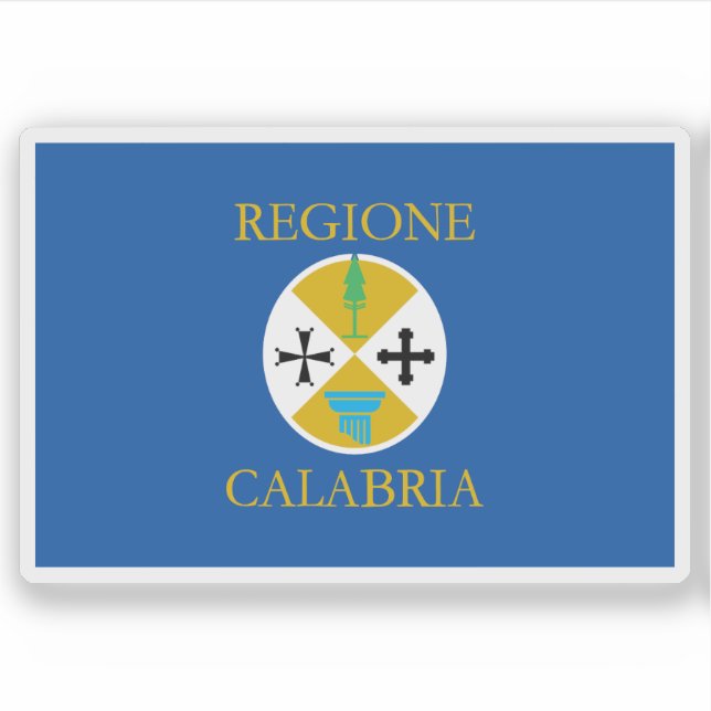 Adesivo Bandeira da Calábria, Itália (Frente)
