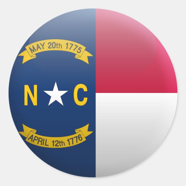 Adesivo Bandeira da Carolina do Norte (Frente)