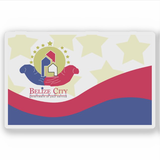 Adesivo Bandeira da Cidade de Belize, Belize (Frente)