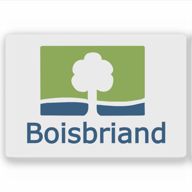 Adesivo Bandeira da cidade de Boisbriand, Quebec, Canadá (Frente)