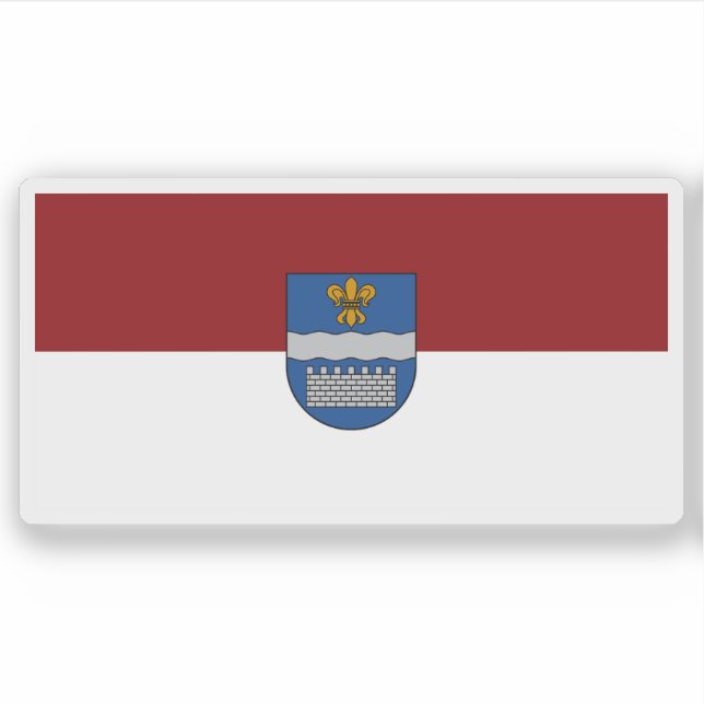 Adesivo Bandeira da cidade de Daugavpils, Letônia (Frente)