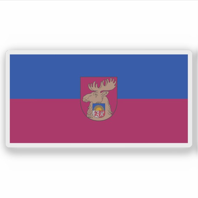 Adesivo Bandeira da cidade de Jelgava, Letônia (Frente)