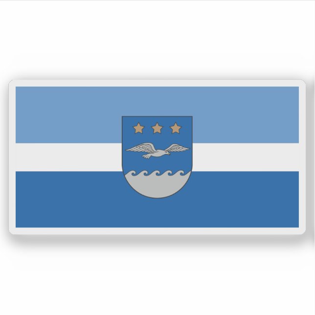 Adesivo Bandeira da cidade de Jūrmala, Letônia (Frente)